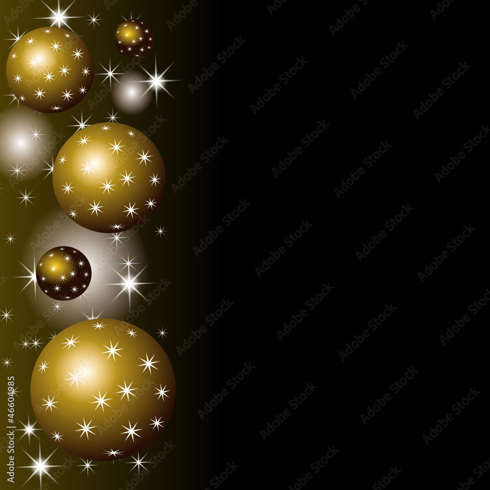 Stock-Vektorgrafik „Weihnachtskugeln Hintergrund Schwarz Gold“