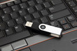 USB thumb drive on a  laptop