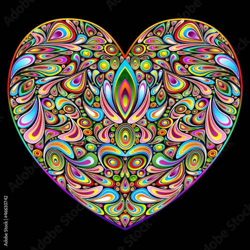 Love Heart Psychedelic Art Design-Cuore Amore Psichedelico
