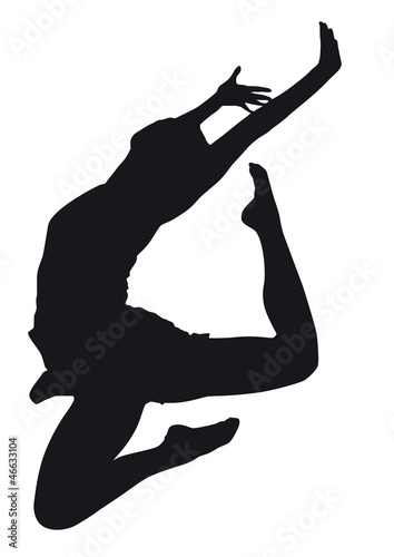 Fototapeta na wymiar Dancer silhouette on a white background