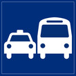 Schild blau - öffentliche Verkehrsmittel