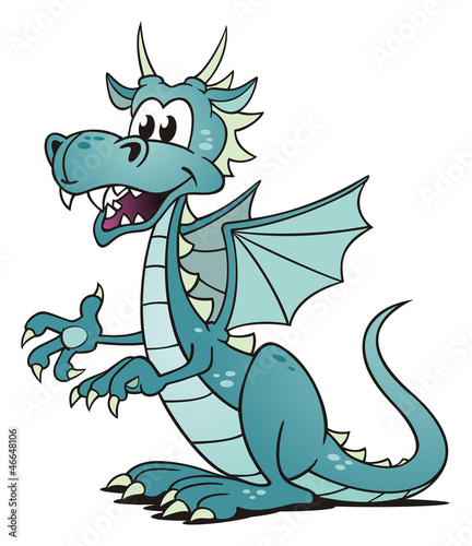Naklejka - mata magnetyczna na lodówkę Sitting Dragon Smaragd
