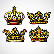© w1ndkh - Set of doodle crowns vector illustration