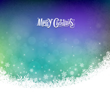Abstract Merry Christmas Snowflakes Colorful Background, Vector