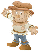 Cute Scarecrow - Cartoon Character - Vector Illustration