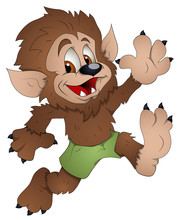 Cute Werewolf - Cartoon Character - Vector Illustration