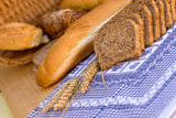 Fototapeta Kuchnia - Various bread and pastry on the table
