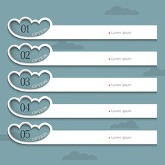 Wall Mural - creative design template with stylized clouds