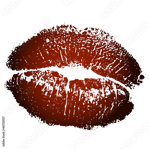 Fototapeta na wymiar Vector illustration of brown kiss print