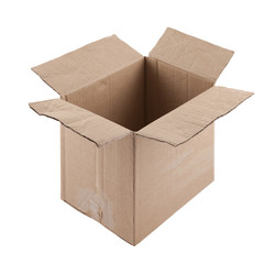 Old cardboard box with clipping path