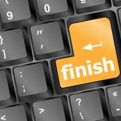 Poster - finish button on black internet computer keyboard