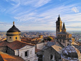 Fototapeta  - Bergamo, view from city hall tower, Lombardy, Italy