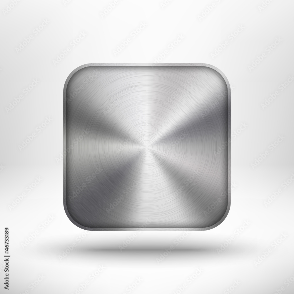 Technology app icon with metal texture for interfaces Stock Vector ...