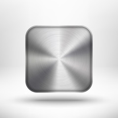 Fototapete - Technology app icon with metal texture for interfaces