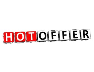 Poster - 3D Hot Offer Button Click Here Block Text