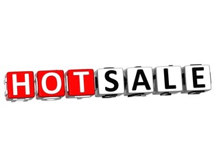 Poster - 3D Hot Sale Button Click Here Block Text