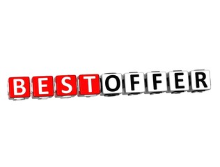 Leinwandbilder - 3D Best Offer Button Click Here Block Text