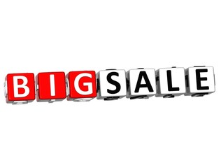 Poster - 3D Big Sale Button Click Here Block Text