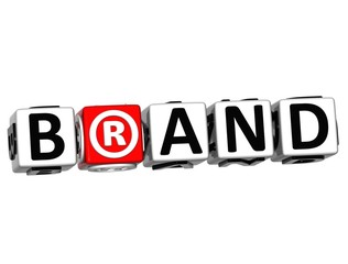 Poster - 3D Brand Button Click Here Block Text