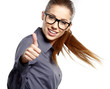 © ZoomTeam - Happy smiling business woman with ok hand sign