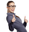 © ZoomTeam - Happy smiling business woman with ok hand sign