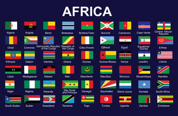 Wall Mural - set of accurate flags of africa vector illustration