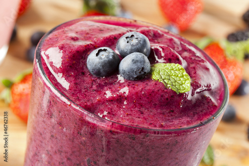 Fotografía Fresh Organic Blueberry Smoothie