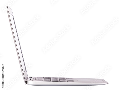 Fotografía Laptop side view. Isolated
