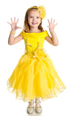 portrait of cute little girl in princess dress