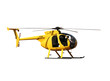 Generic yellow helicopter for fire/rescue, isolated.