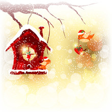 Christmas Card Robin Bird Send Greeting