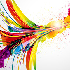 Aufkleber - Abstract background forming by watercolor paint splashes.
