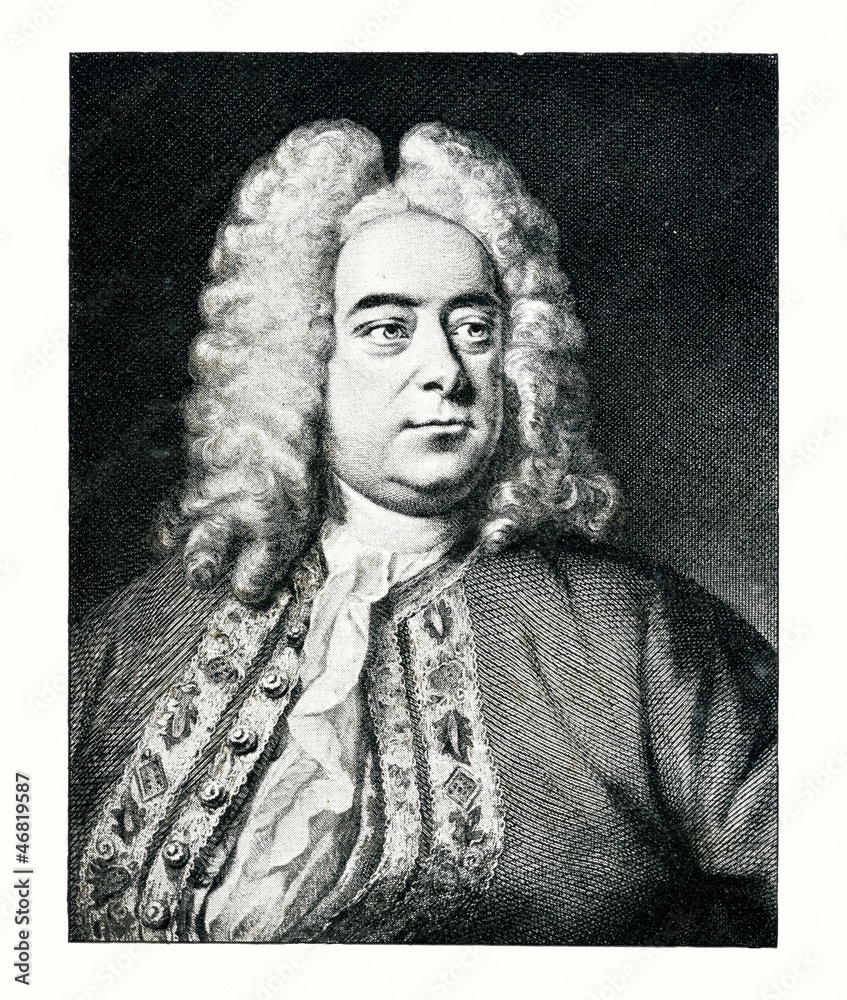 Portrait of composer George Frideric Handel - obrazy, fototapety, plakaty 