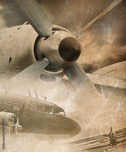 Fototapeta na wymiar Retro aviation, vintage background