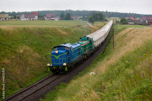 Fototapeta na wymiar Freight diesel train