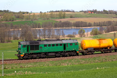 Naklejka ścienna Freight diesel train