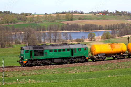 Nowoczesny obraz na płótnie Freight diesel train