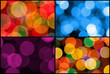colorful set of backgrounds bokeh lights