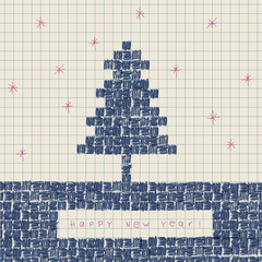 Aufkleber - New year concept. Abstract doodles illustration, EPS10.