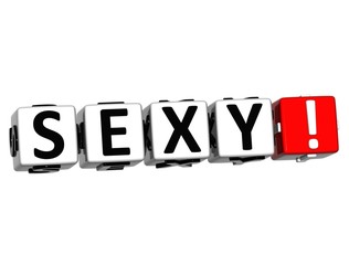Poster - 3D Sexy Button Click Here Block Text