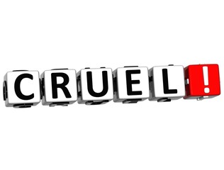 Poster - 3D Cruel Button Click Here Block Text