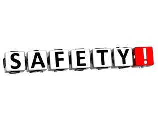 Poster - 3D Safety Button Click Here Block Text