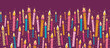 Vector colorful birthday candles horizontal seamless pattern