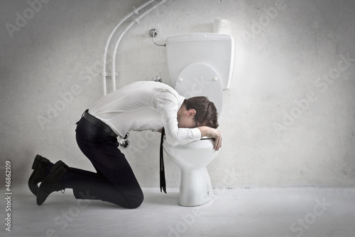 Fotografía Young Businessman Vomiting