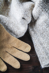 Wall Mural - glove on wool sweater