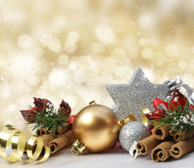 Poster - Glittery gold Christmas background