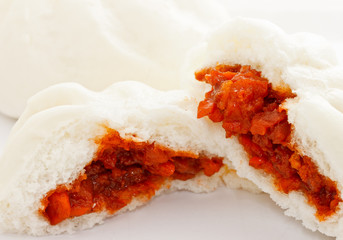 Chinese bun with preserved pork filling