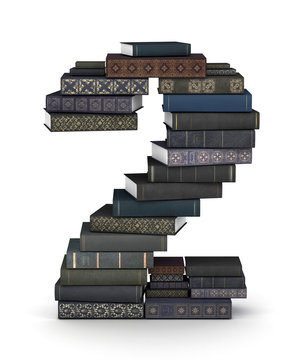 Number 2, stack of books
