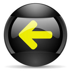 Poster - arrow left round black web icon on white background