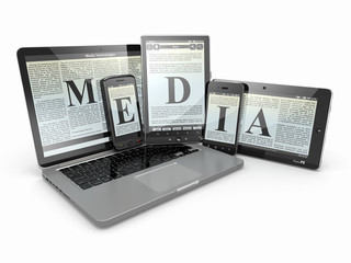 Aufkleber - media. laptop, phone and tablet pc. electronic devices.